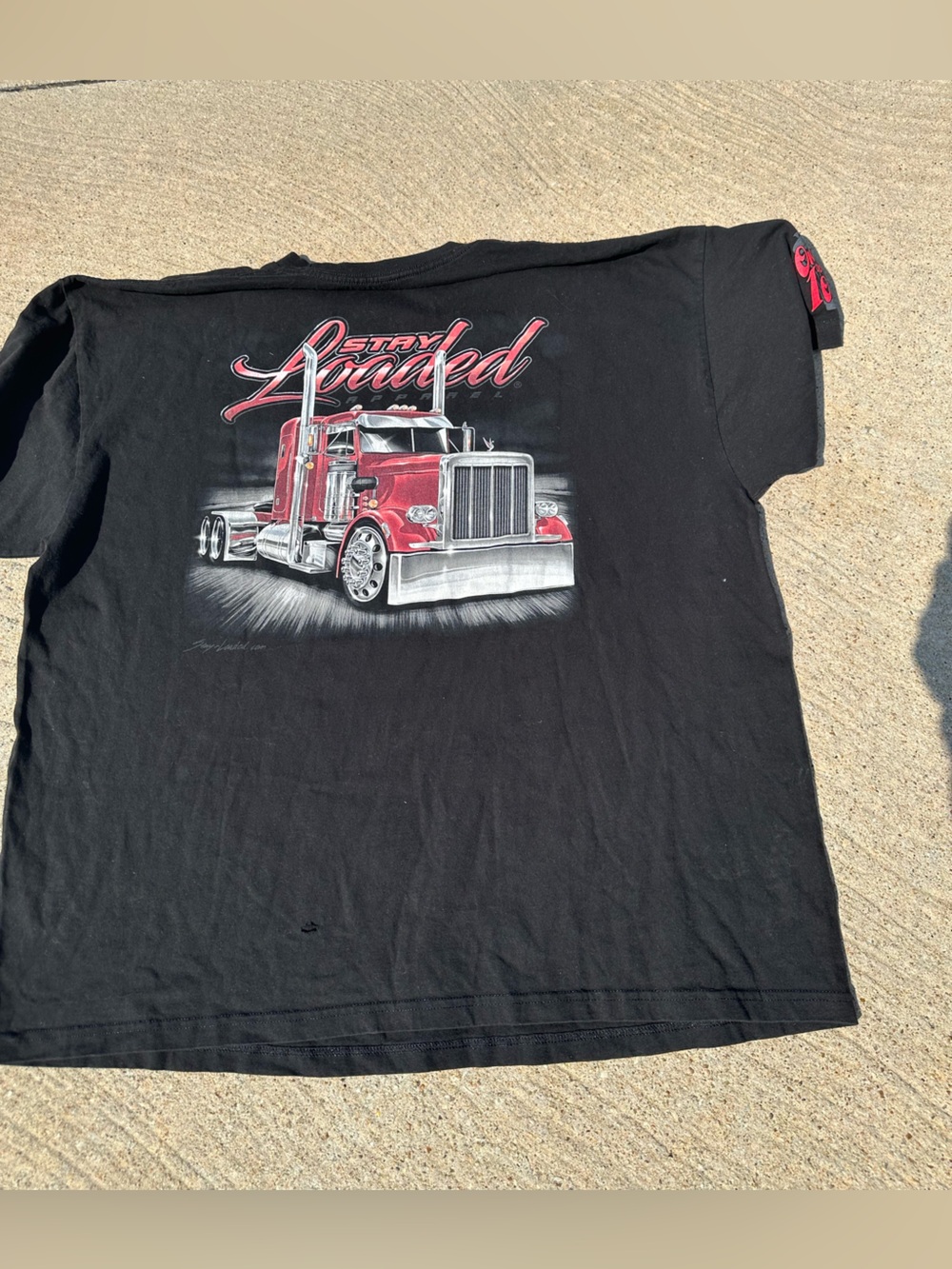 Stay Loaded Apparel Semi Truck Graphic T Shirt Black Big Rig Trucker Tee